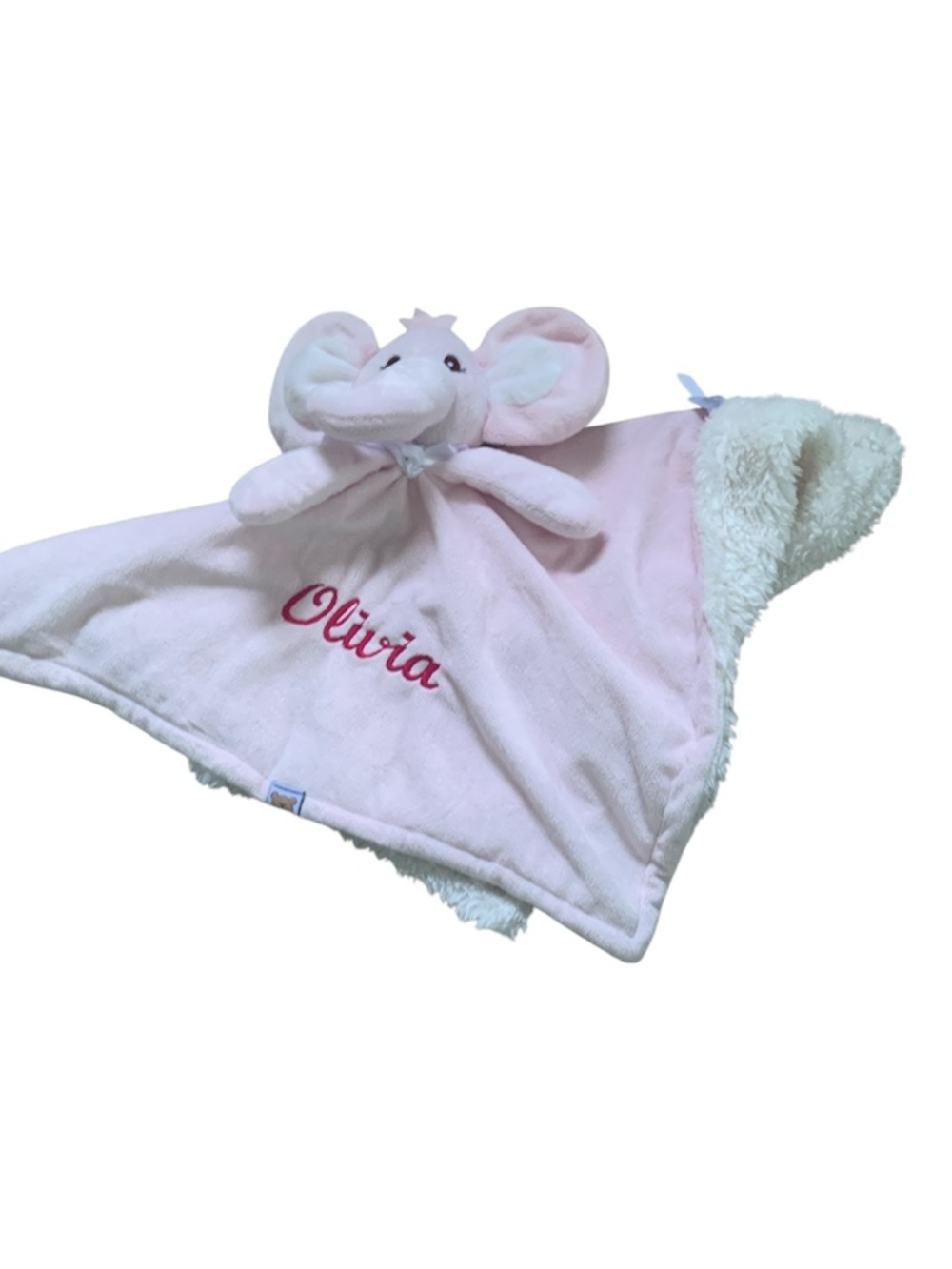 Personalized Pink Elephant Security Blanket - Olivia